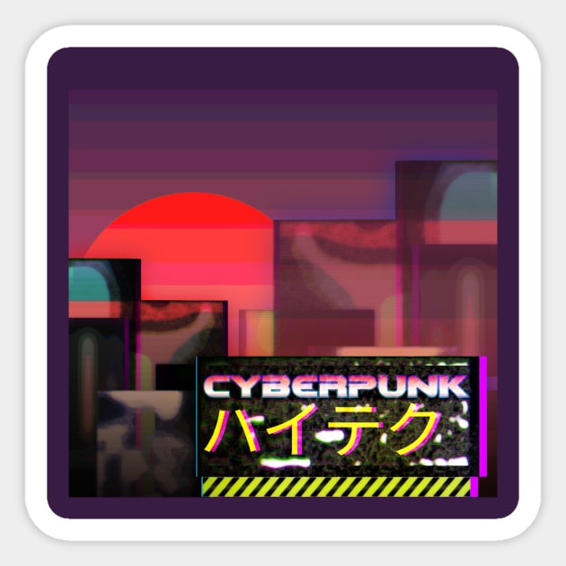 Sci fi sunset Sticker by Cybertrunk